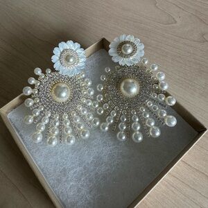 NICOLA BATHIE Mother of Pearl Statement Earrings